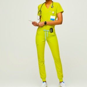 Figs SET - XS CATARINA XS ZAMORA JOGGERS in Citrine